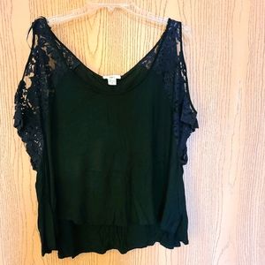 Bar III black lace top